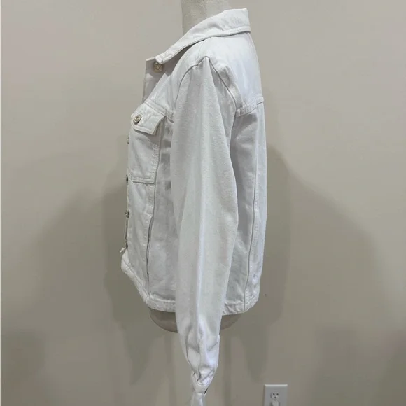 MNG Kids Girls White Denim Jacket 13–14 Years 164cm - Picture 2 of 8